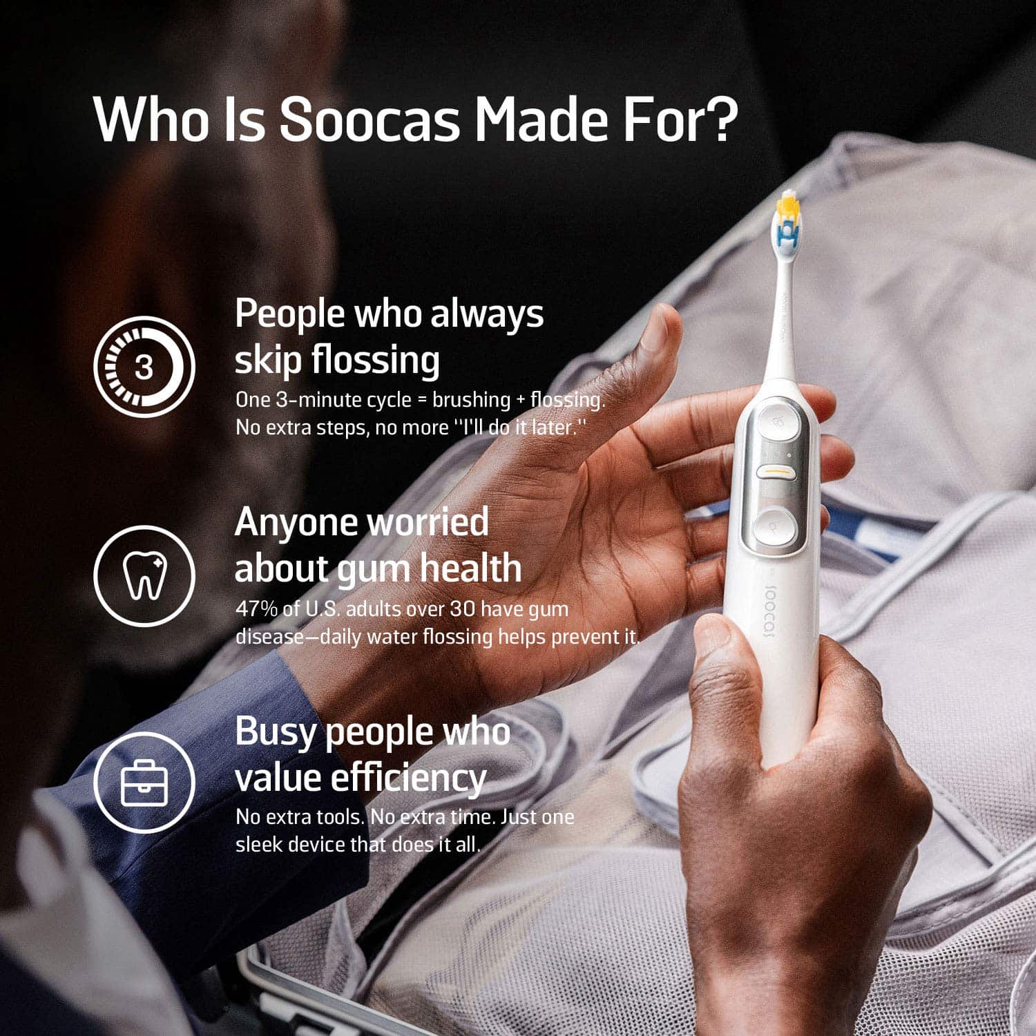 Soocas NEOS II electric toothbrush with water flosser - Image 35