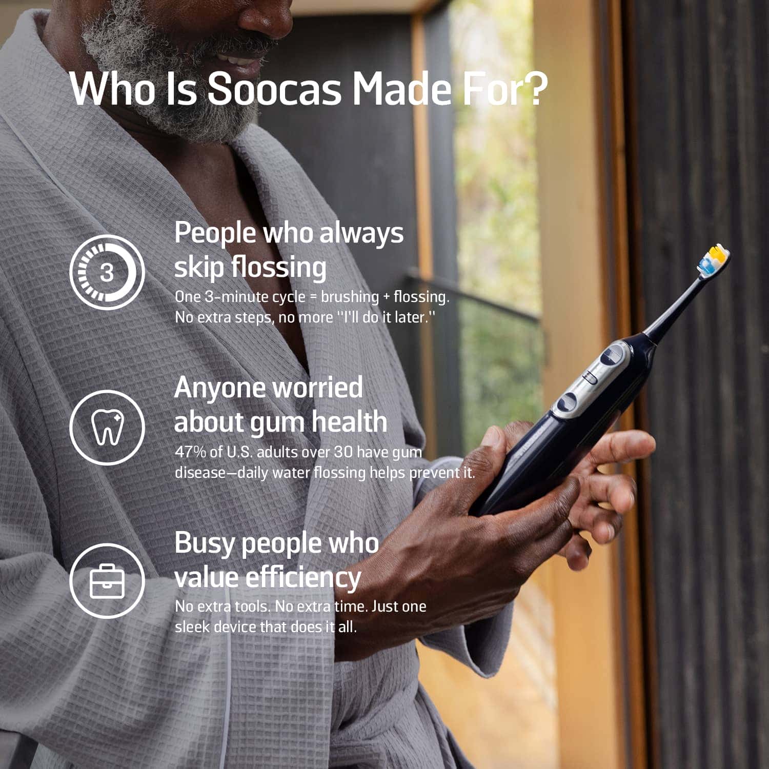 Soocas NEOS II electric toothbrush with water flosser - Image 3